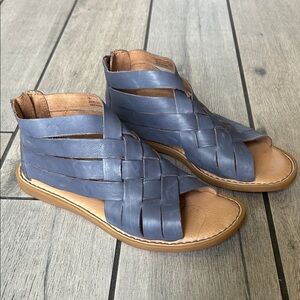 Born Iwa Woven Leather Open-Toe Sandals - Blue